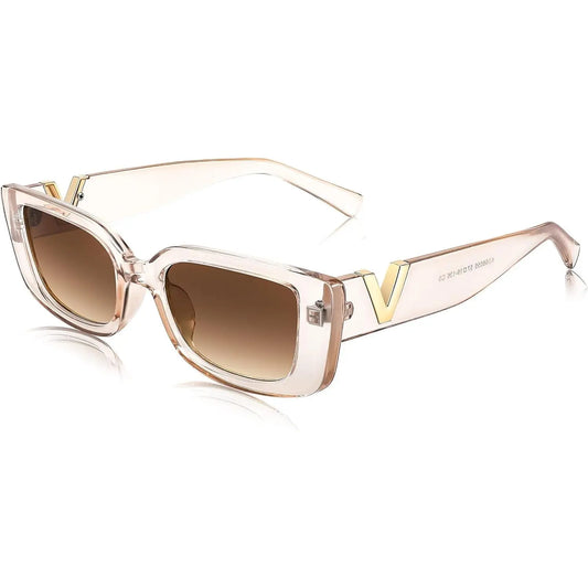 FEISEDY Small Rectangle Sunglasses for Women Men Vintage Trendy Y2K Rectangular Sunglasses B9066